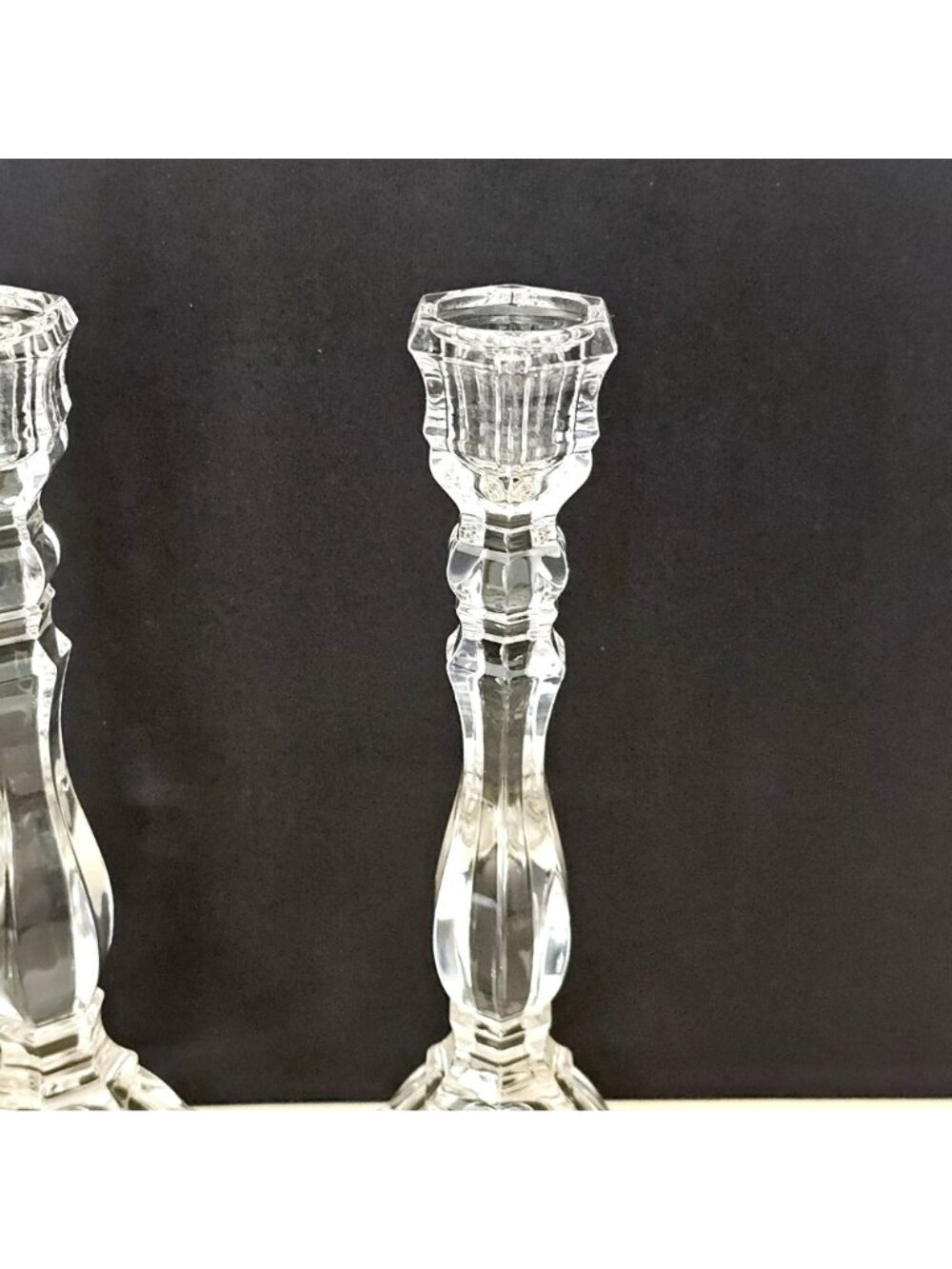 Tiffany & Co. Hampton Candlesticks 9" crystal clear sculpted taper candle holder - Picture 2 of 8